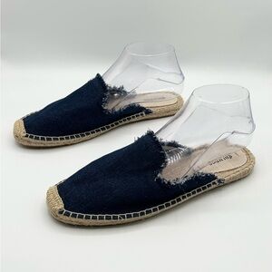 Soludos New Navy Blue Denim Espadrille Flats Mules Women’s Size 8.5